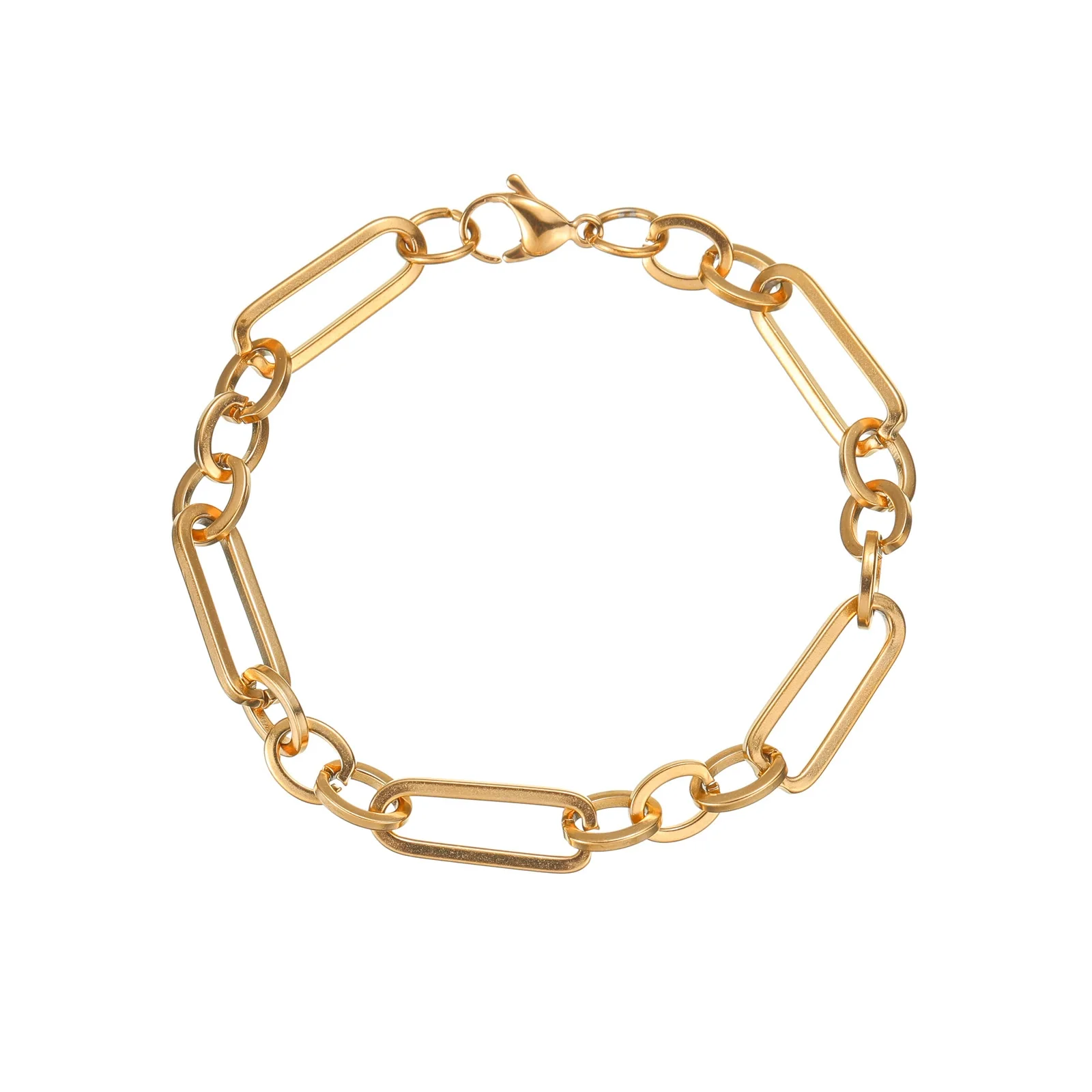 Wholesale Stainless Steel Geometric Retro Hip Hop Style Unisex Figaro Blade Chain Bracelet Jewelry With Electroplating - Image 5