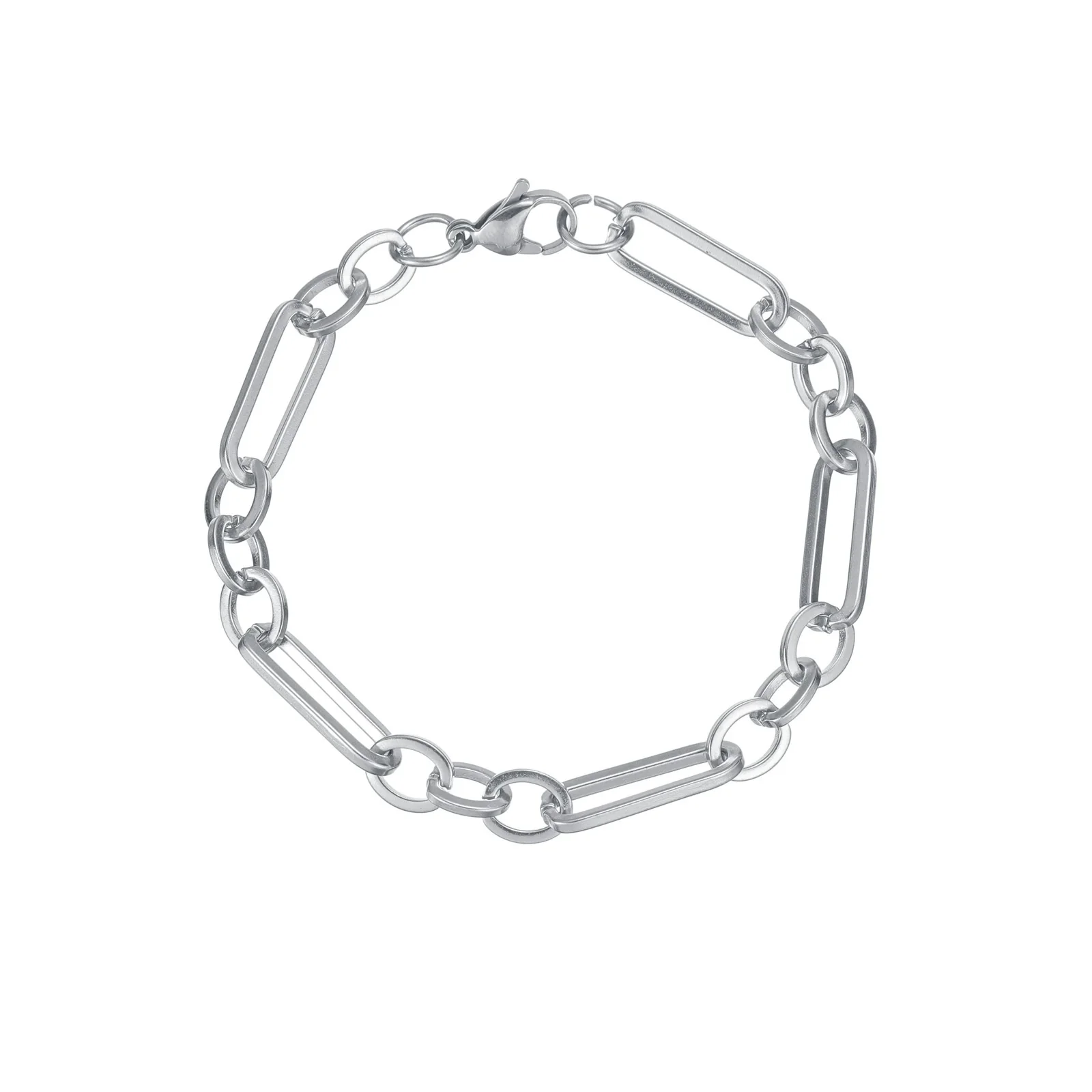 Wholesale Stainless Steel Geometric Retro Hip Hop Style Unisex Figaro Blade Chain Bracelet Jewelry With Electroplating - Image 6