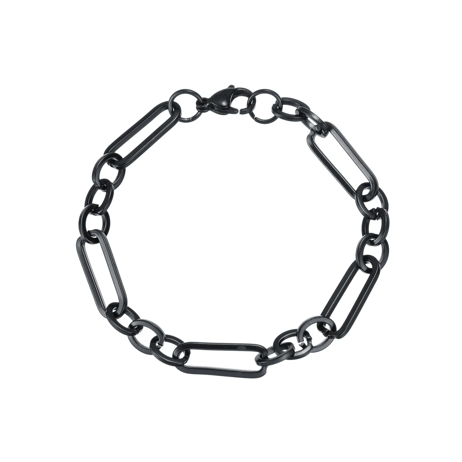 Wholesale Stainless Steel Geometric Retro Hip Hop Style Unisex Figaro Blade Chain Bracelet Jewelry With Electroplating - Image 7