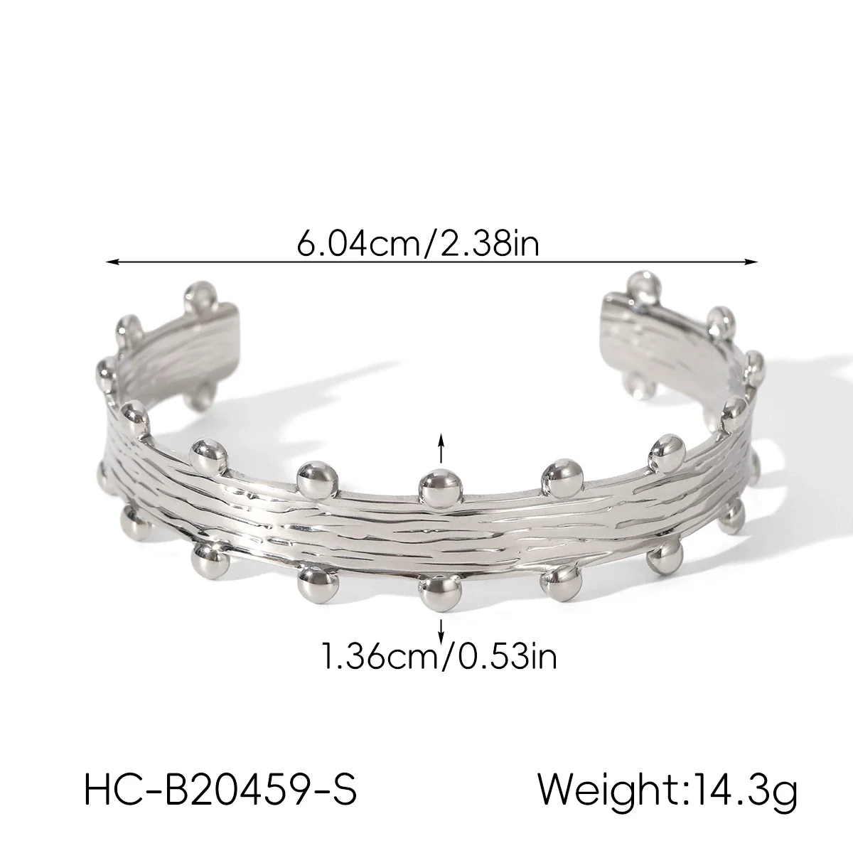 Wholesale Stainless Steel Geometric Retro Pleated Gold Bean Open Electroplated Bracelet Accessories - Image 6