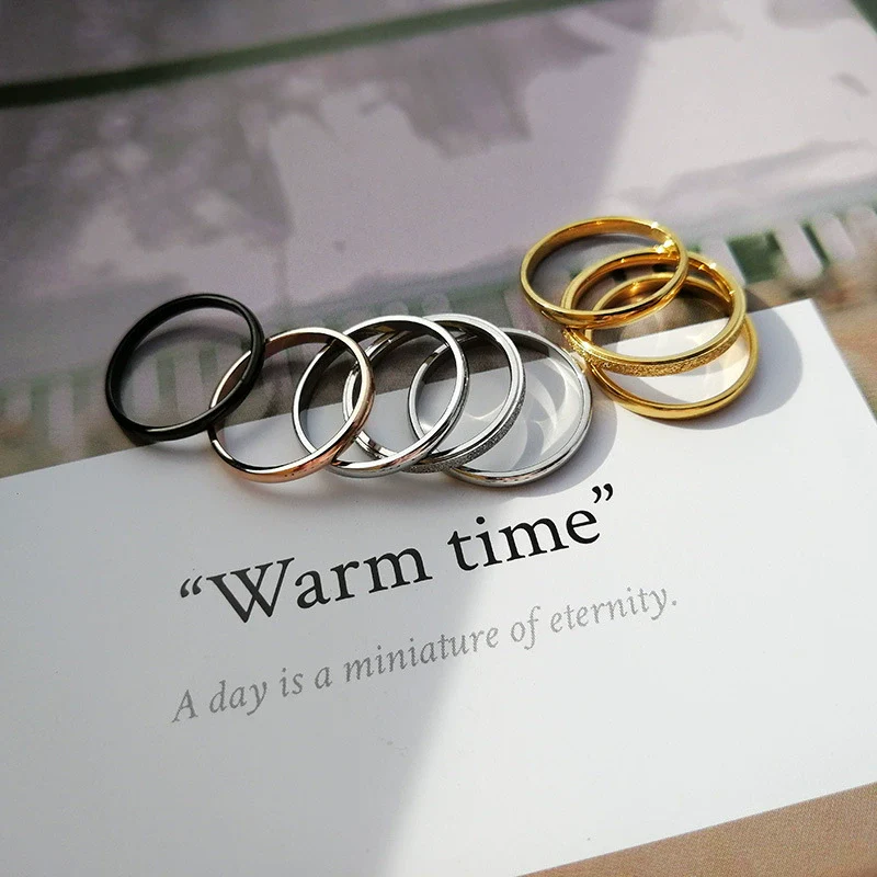 Wholesale Stainless Steel Geometric Ring For Men And Women With Electroplating Treatment