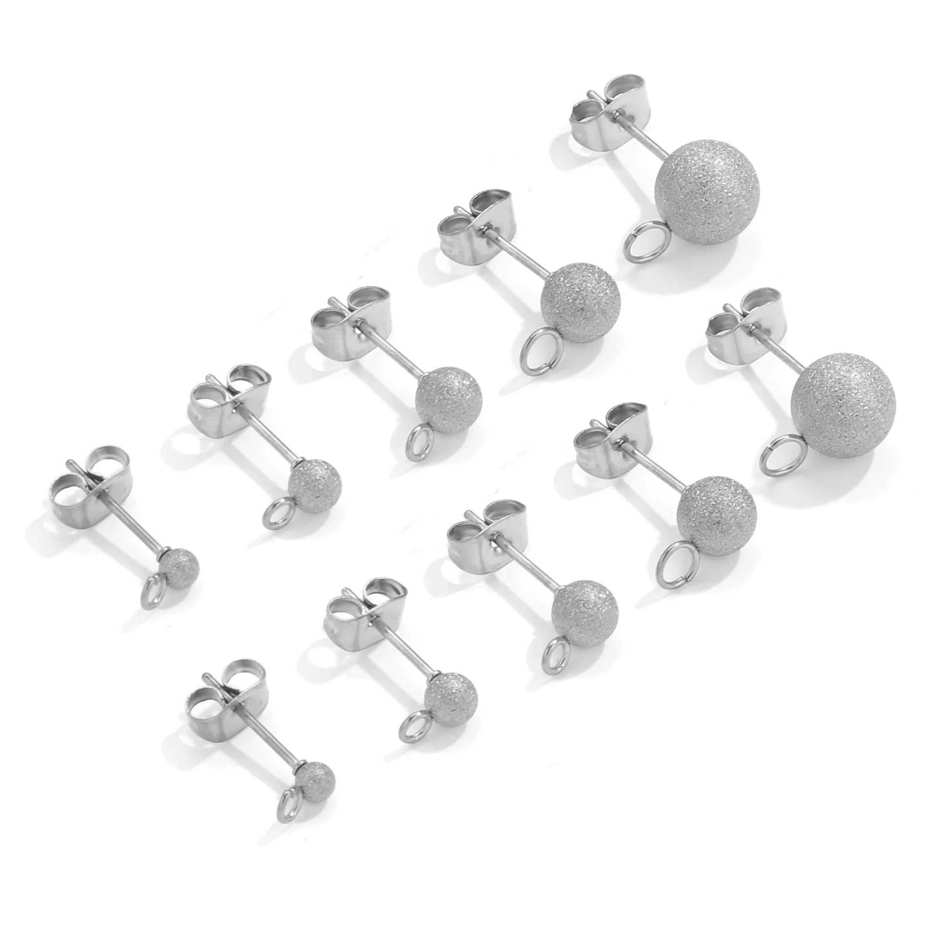 Wholesale Stainless Steel Geometric Round Beads Welding Needle Hanging Titanium Steel Electroplated Earrings Diy Handmade Jewelry Accessories - Image 7