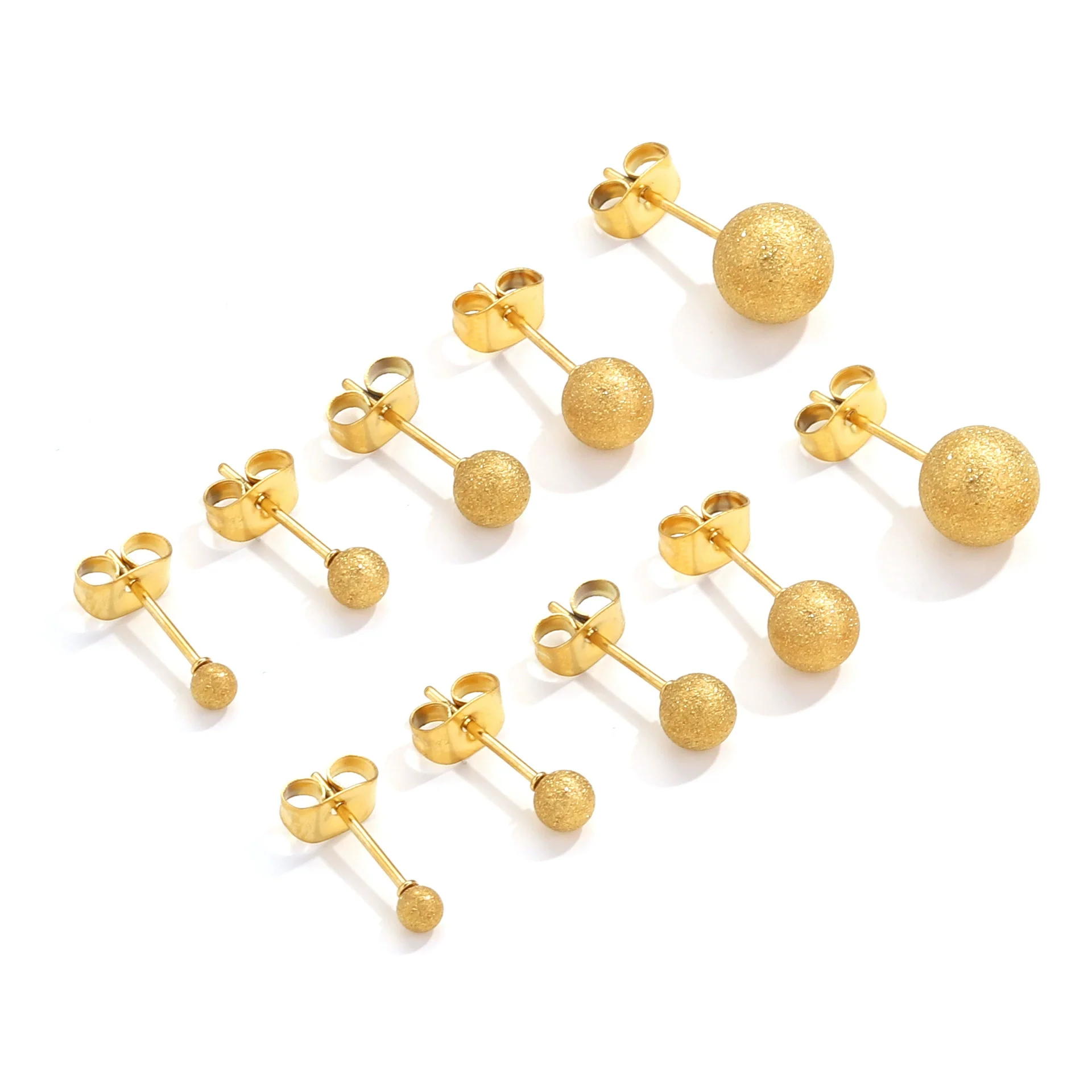 Wholesale Stainless Steel Geometric Round Beads Welding Needle Hanging Titanium Steel Electroplated Earrings Diy Handmade Jewelry Accessories - Image 8
