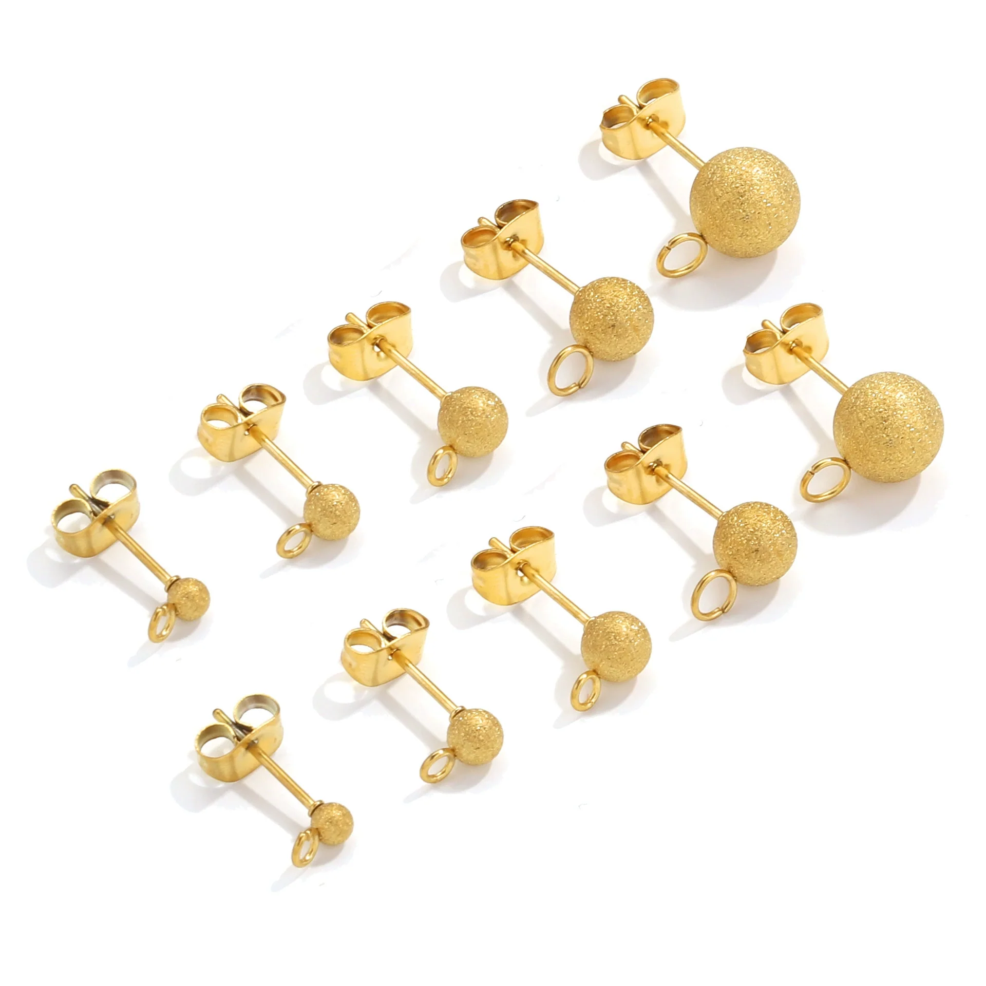 Wholesale Stainless Steel Geometric Round Beads Welding Needle Hanging Titanium Steel Electroplated Earrings Diy Handmade Jewelry Accessories - Image 9