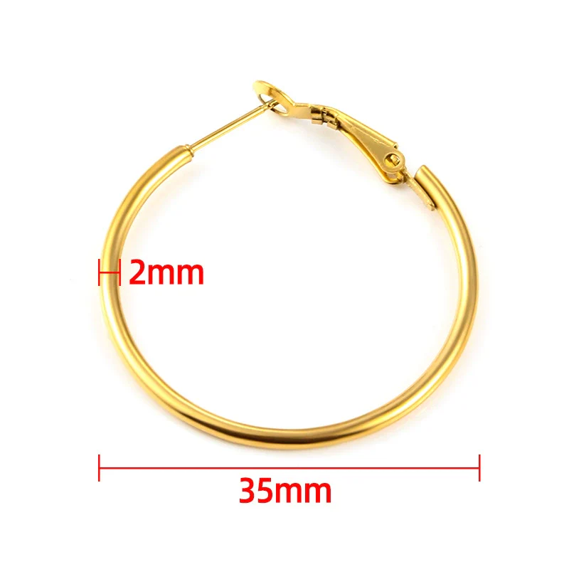 Wholesale Stainless Steel Geometric Round Shrimp Bow Buckle Earrings With Vacuum Gold Plating - Image 3
