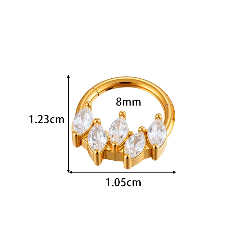 Wholesale Stainless Steel Geometric Seamless Closed Nose And Ear Piercing Jewelry With Electroplating - Image 10