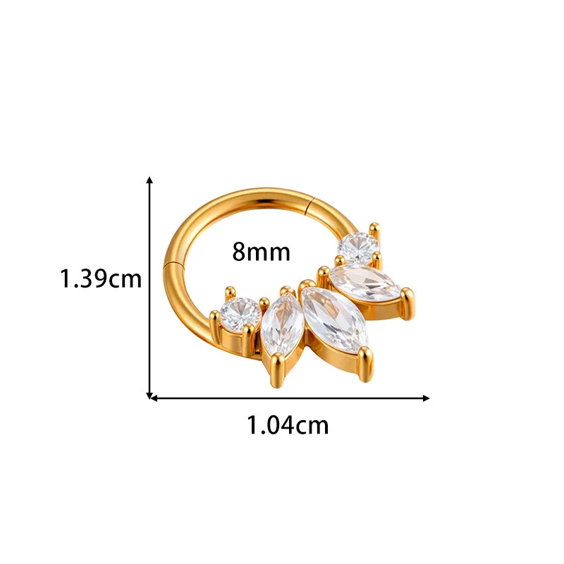 Wholesale Stainless Steel Geometric Seamless Closed Nose And Ear Piercing Jewelry With Electroplating - Image 11