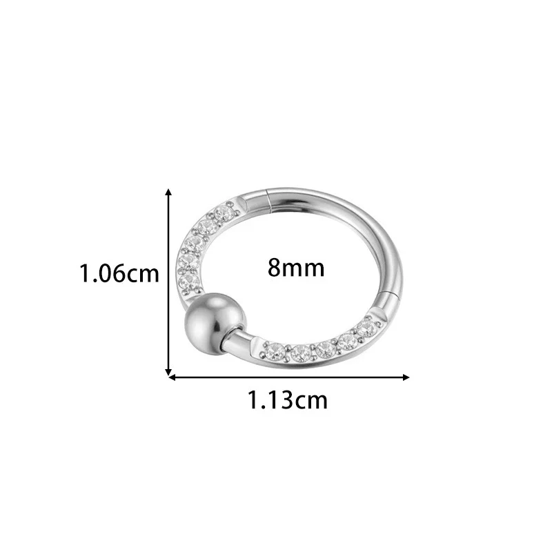 Wholesale Stainless Steel Geometric Seamless Closed Nose And Ear Piercing Jewelry With Electroplating - Image 12