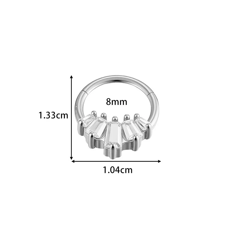 Wholesale Stainless Steel Geometric Seamless Closed Nose And Ear Piercing Jewelry With Electroplating - Image 13