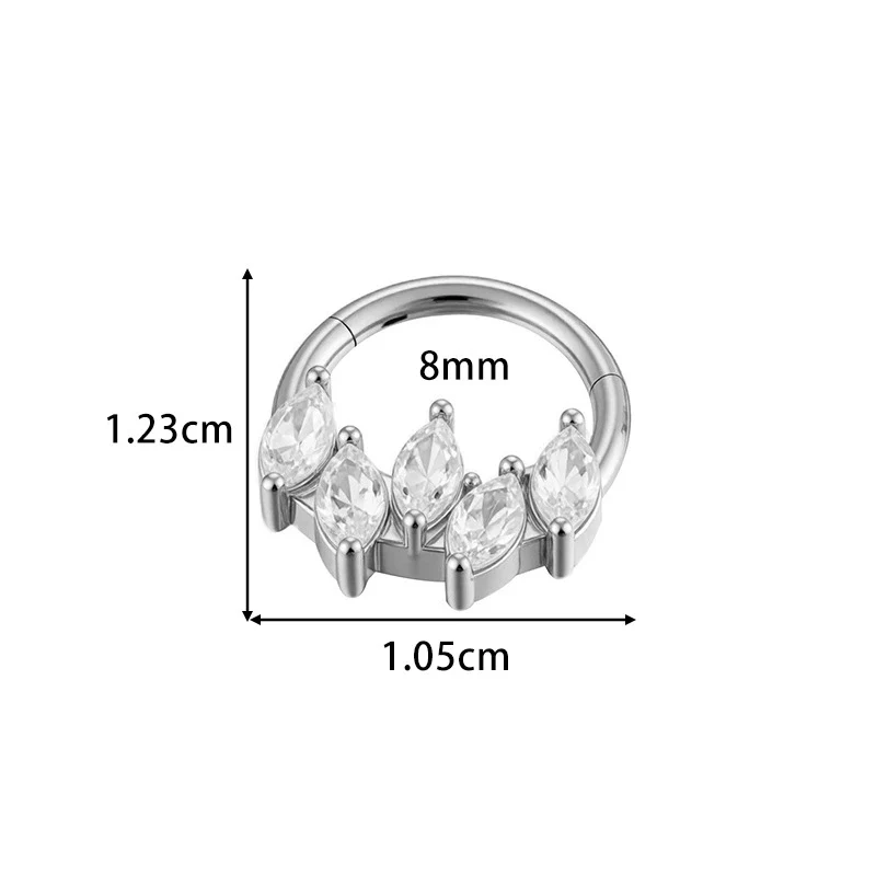 Wholesale Stainless Steel Geometric Seamless Closed Nose And Ear Piercing Jewelry With Electroplating - Image 16