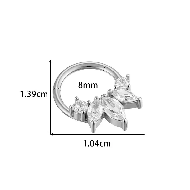 Wholesale Stainless Steel Geometric Seamless Closed Nose And Ear Piercing Jewelry With Electroplating - Image 17