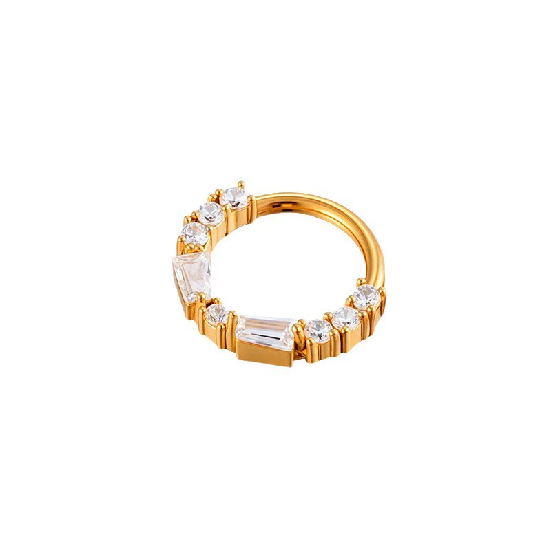 Wholesale Stainless Steel Geometric Seamless Closed Nose And Ear Piercing Jewelry With Electroplating - Image 5