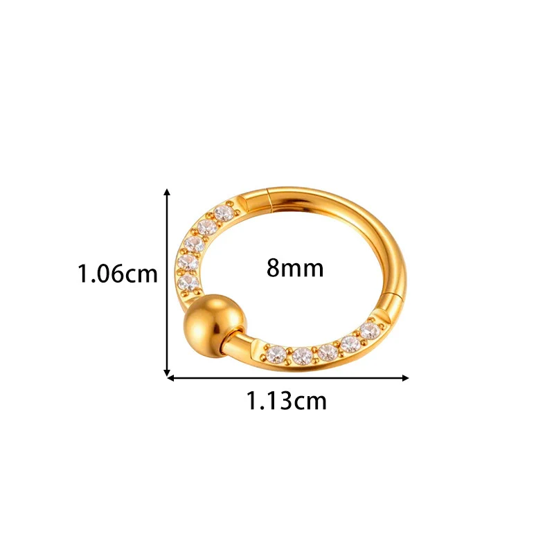 Wholesale Stainless Steel Geometric Seamless Closed Nose And Ear Piercing Jewelry With Electroplating - Image 6