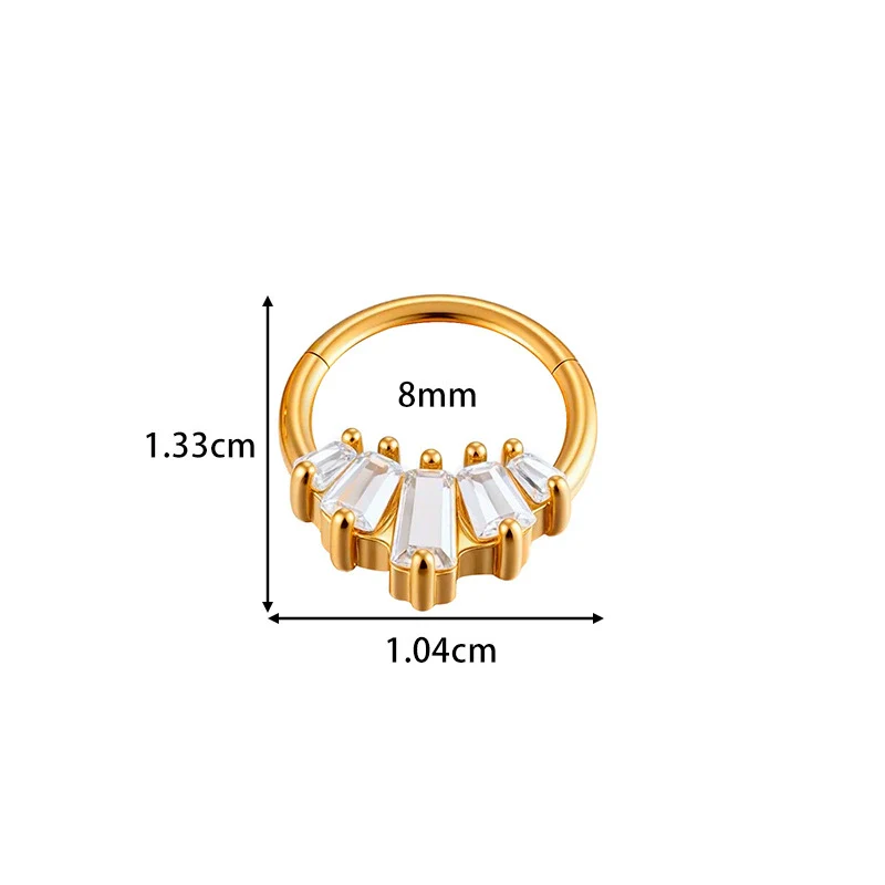 Wholesale Stainless Steel Geometric Seamless Closed Nose And Ear Piercing Jewelry With Electroplating - Image 7