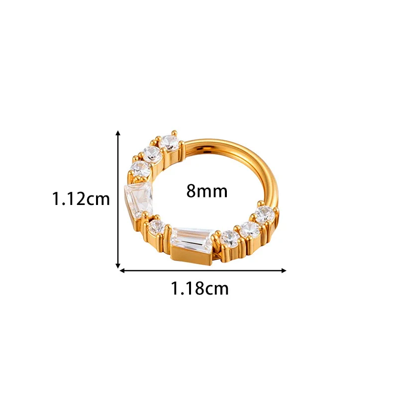Wholesale Stainless Steel Geometric Seamless Closed Nose And Ear Piercing Jewelry With Electroplating - Image 8