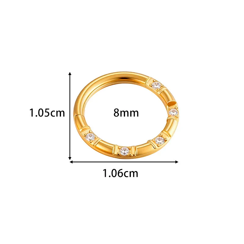 Wholesale Stainless Steel Geometric Seamless Closed Nose And Ear Piercing Jewelry With Electroplating - Image 9