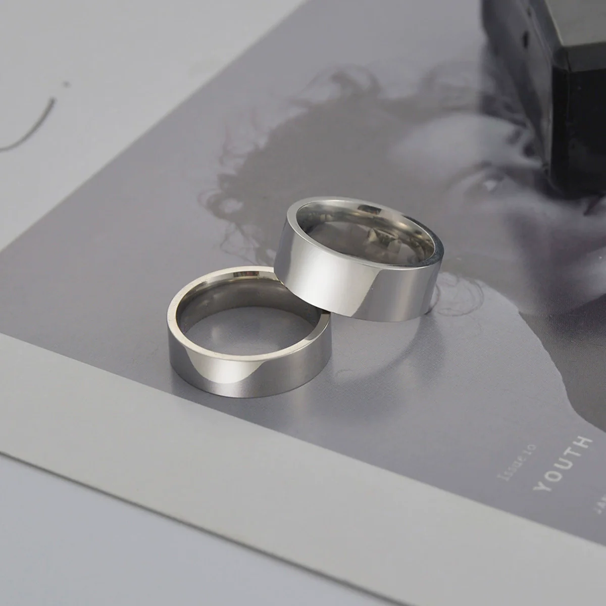 Wholesale Stainless Steel Geometric Simple Style Unisex Electroplated Ring Jewelry