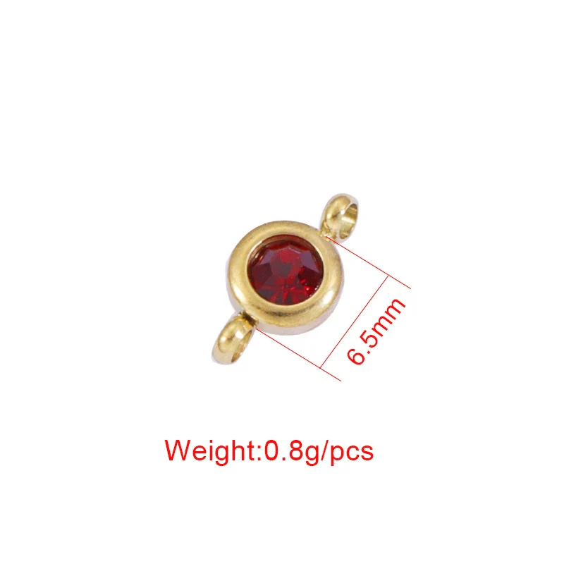 Wholesale Stainless Steel Geometric Smooth Double Circle Birthstone Pendant Jewelry Accessories - Image 4