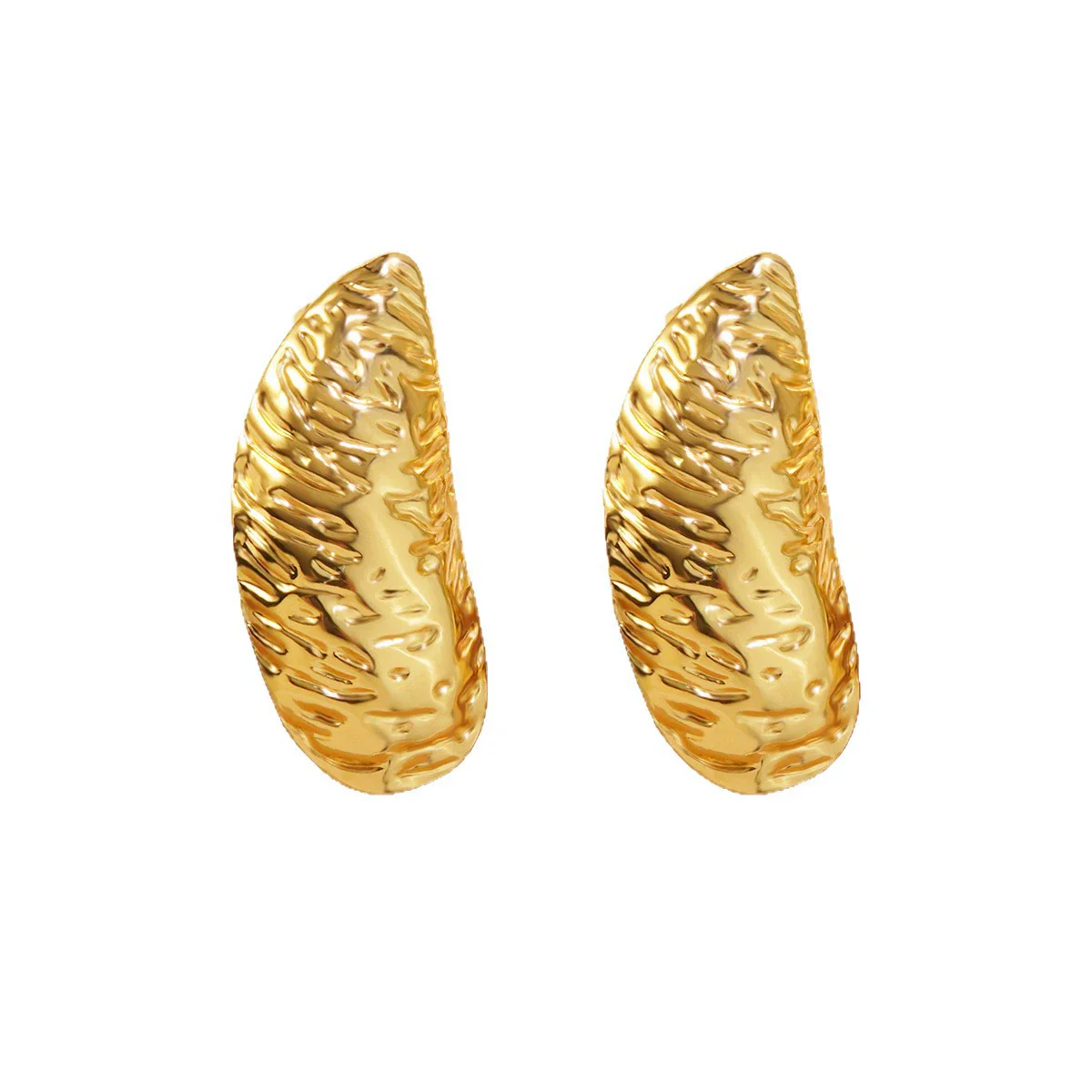 Wholesale Stainless Steel Geometric Stamped Earrings For Women - Image 5