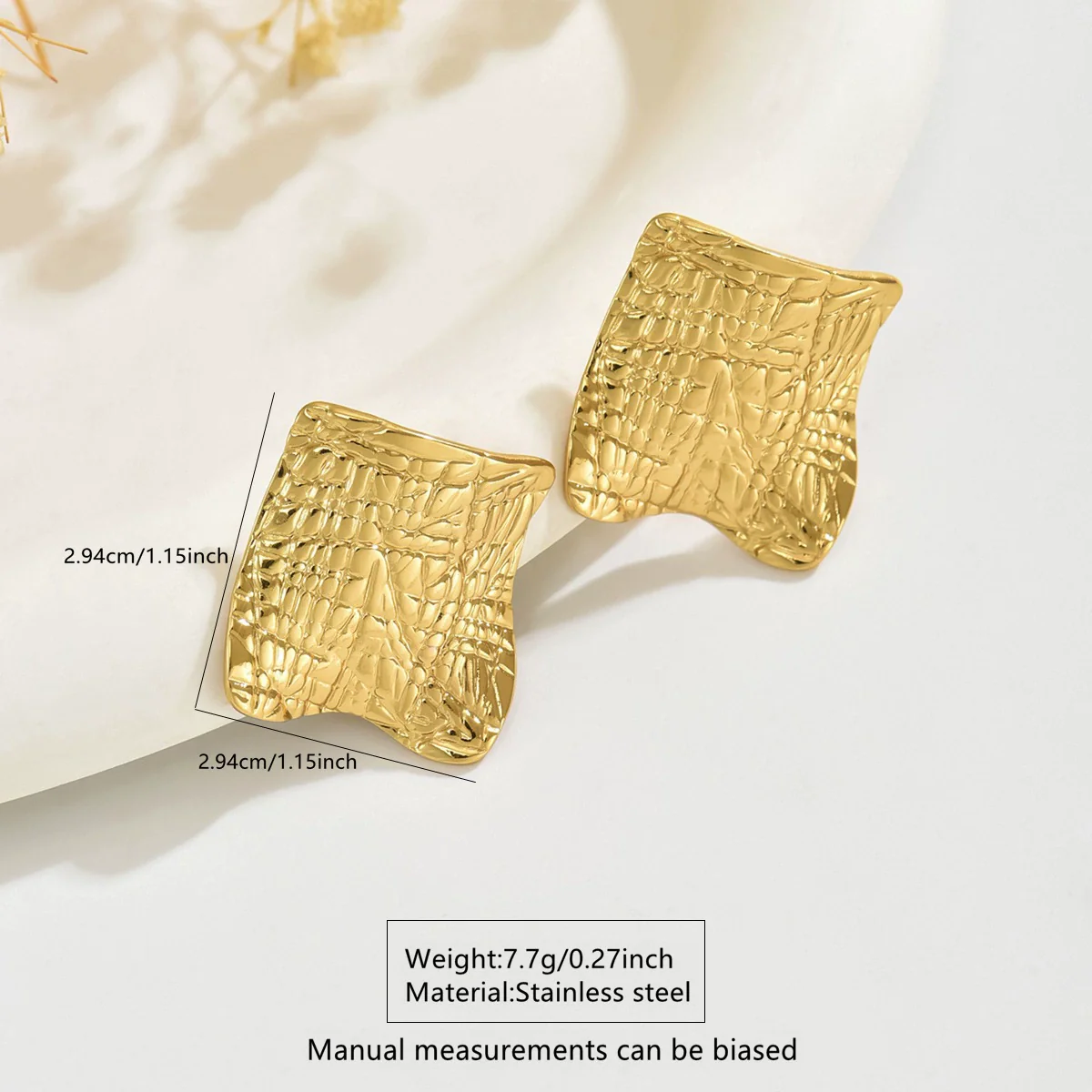 Wholesale Stainless Steel Geometric Stamped Earrings For Women - Image 3