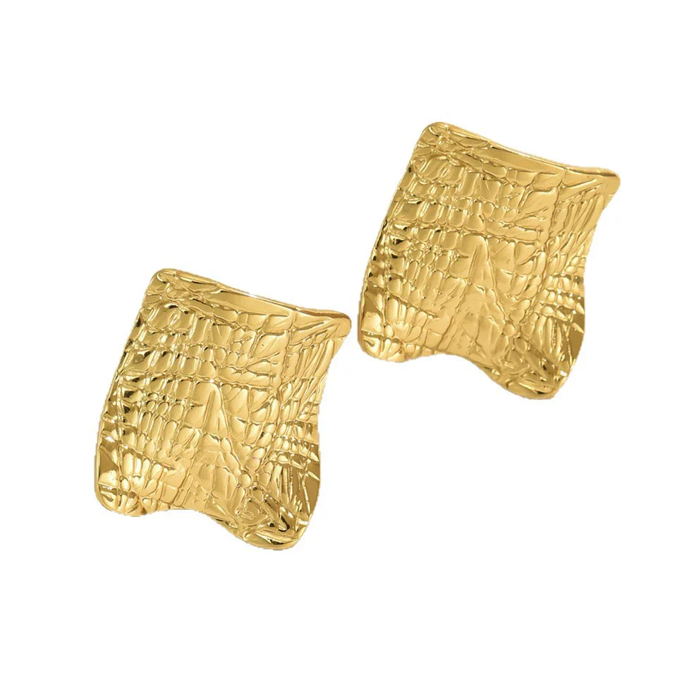 Wholesale Stainless Steel Geometric Stamped Earrings For Women - Image 5