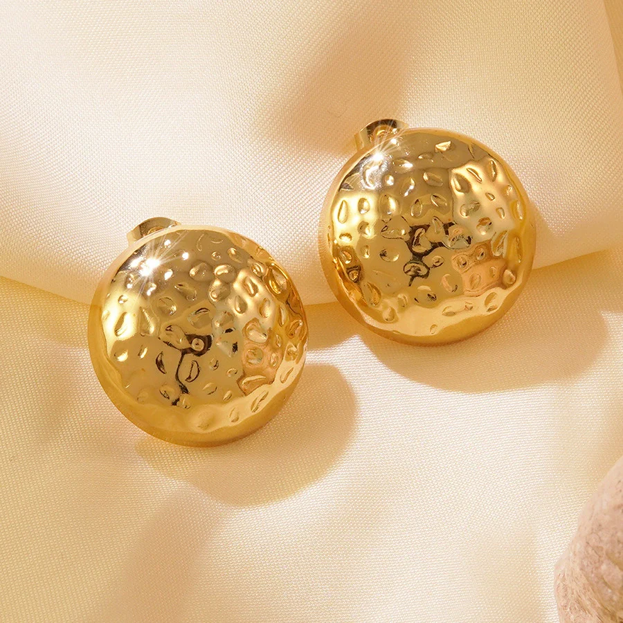 Wholesale Stainless Steel Geometric Stamped Earrings For Women Light Luxury Style - Image 3