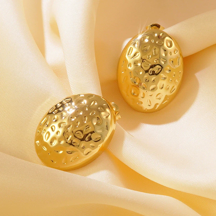 Wholesale Stainless Steel Geometric Stamped Earrings For Women Light Luxury Style - Image 4