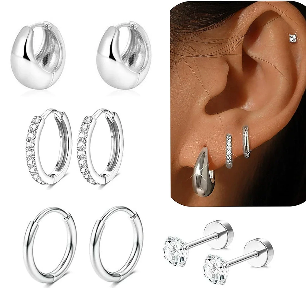 Wholesale Stainless Steel Geometric Star Shape Open Earrings Real Gold Electroplated For Women - Image 6