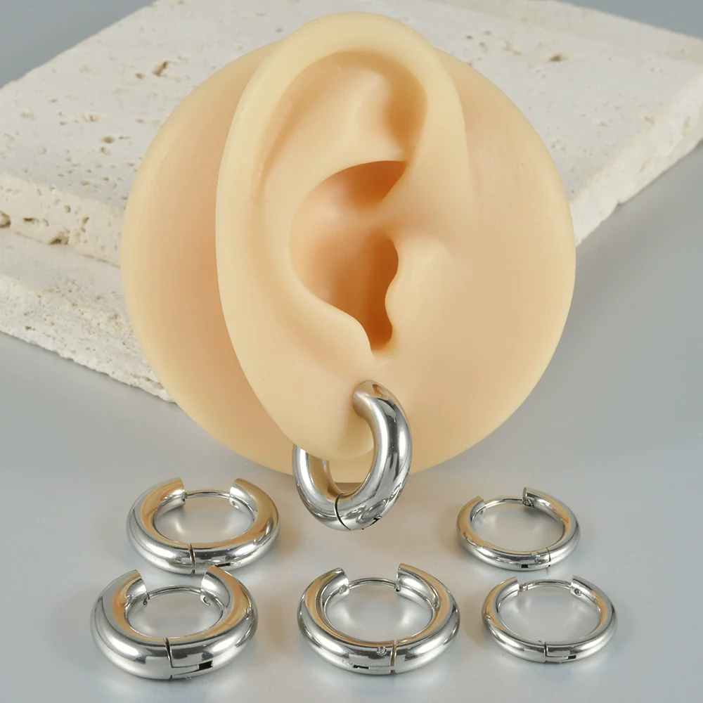 Wholesale Stainless Steel Geometric Style Electroplated Unisex Earrings - Image 2