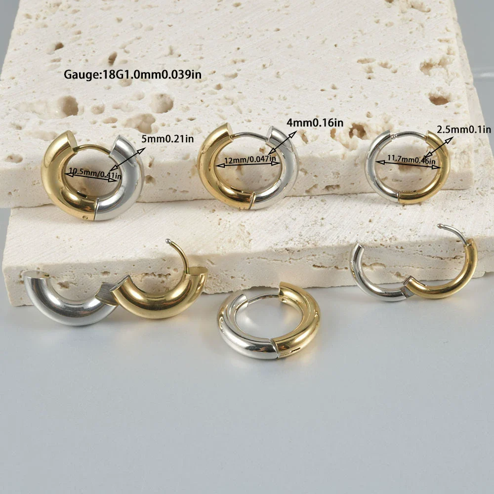 Wholesale Stainless Steel Geometric Style Electroplated Unisex Earrings - Image 3