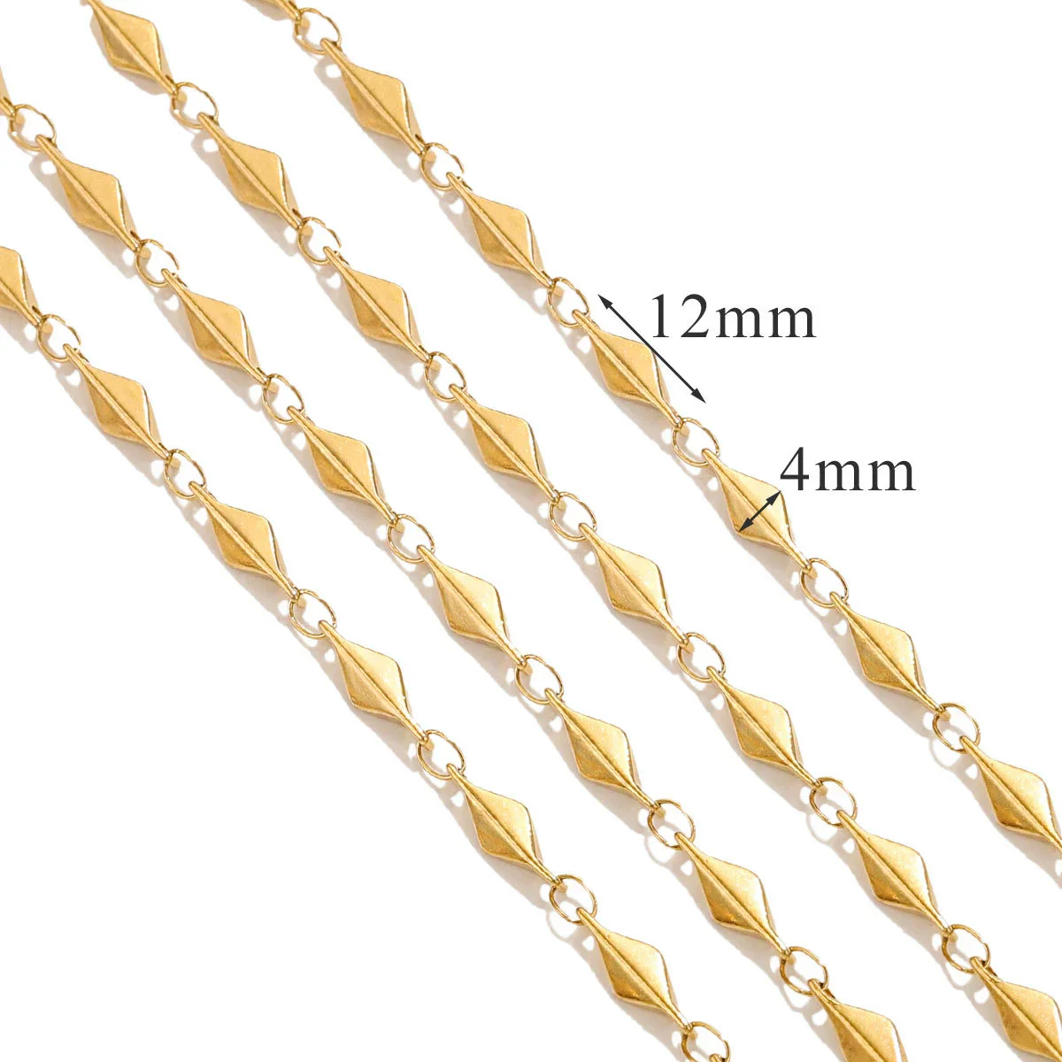Wholesale Stainless Steel Geometric Triangle Handmade Diamond Chain Necklace With Electroplating Light Luxury Style Diy Jewelry Accessories - Image 7