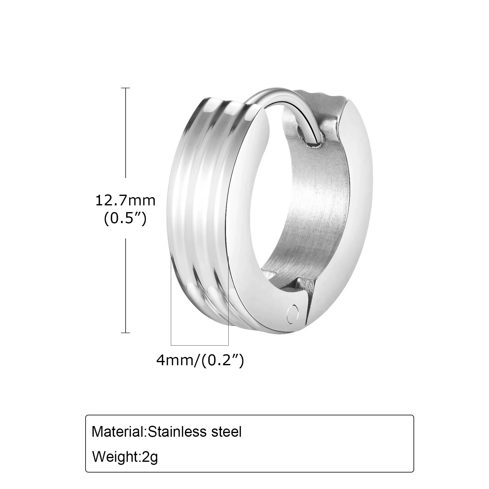 Wholesale Stainless Steel Geometric Tricyclic Men's Ear Ring Electroplated Fashion Jewelry - Image 6