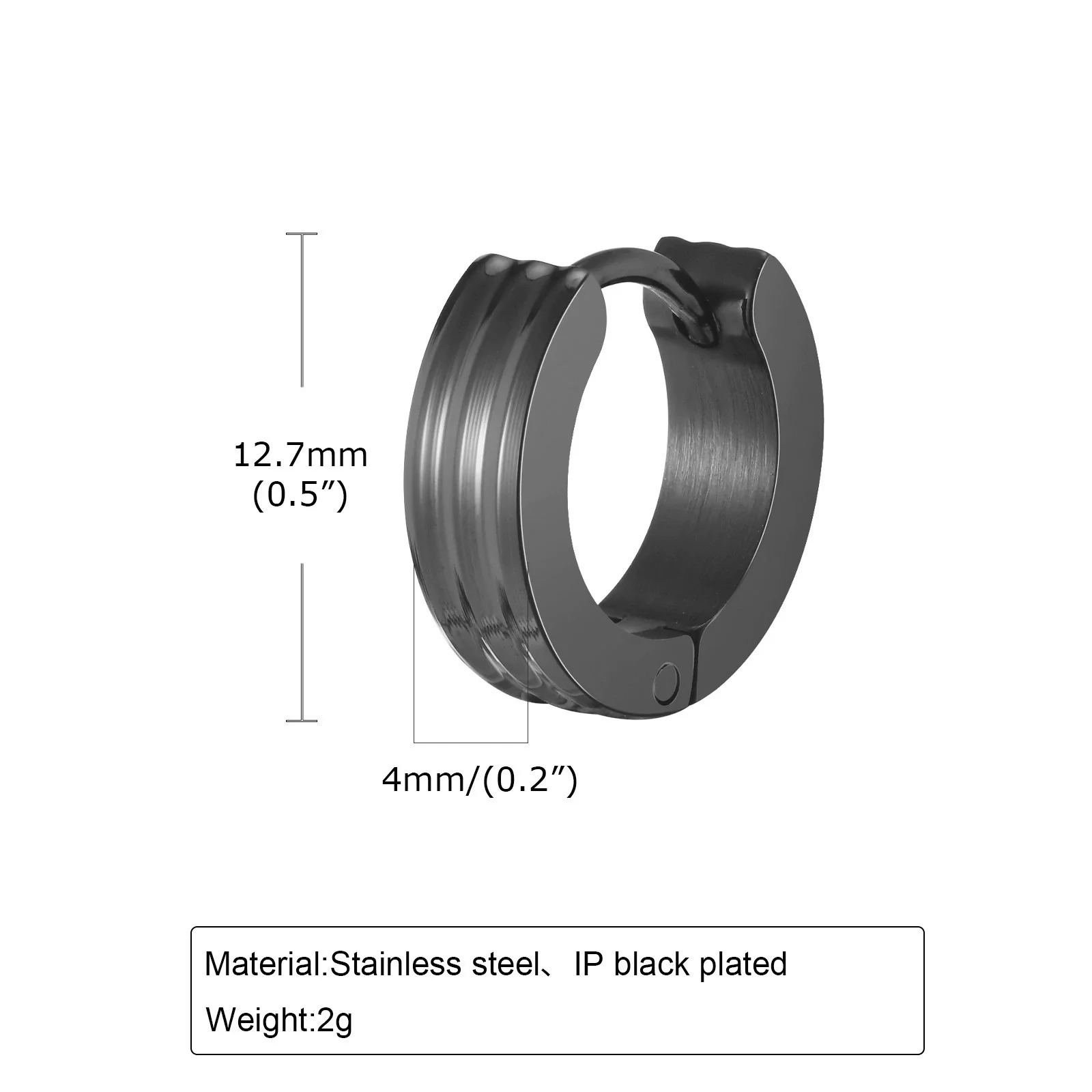 Wholesale Stainless Steel Geometric Tricyclic Men's Ear Ring Electroplated Fashion Jewelry - Image 7