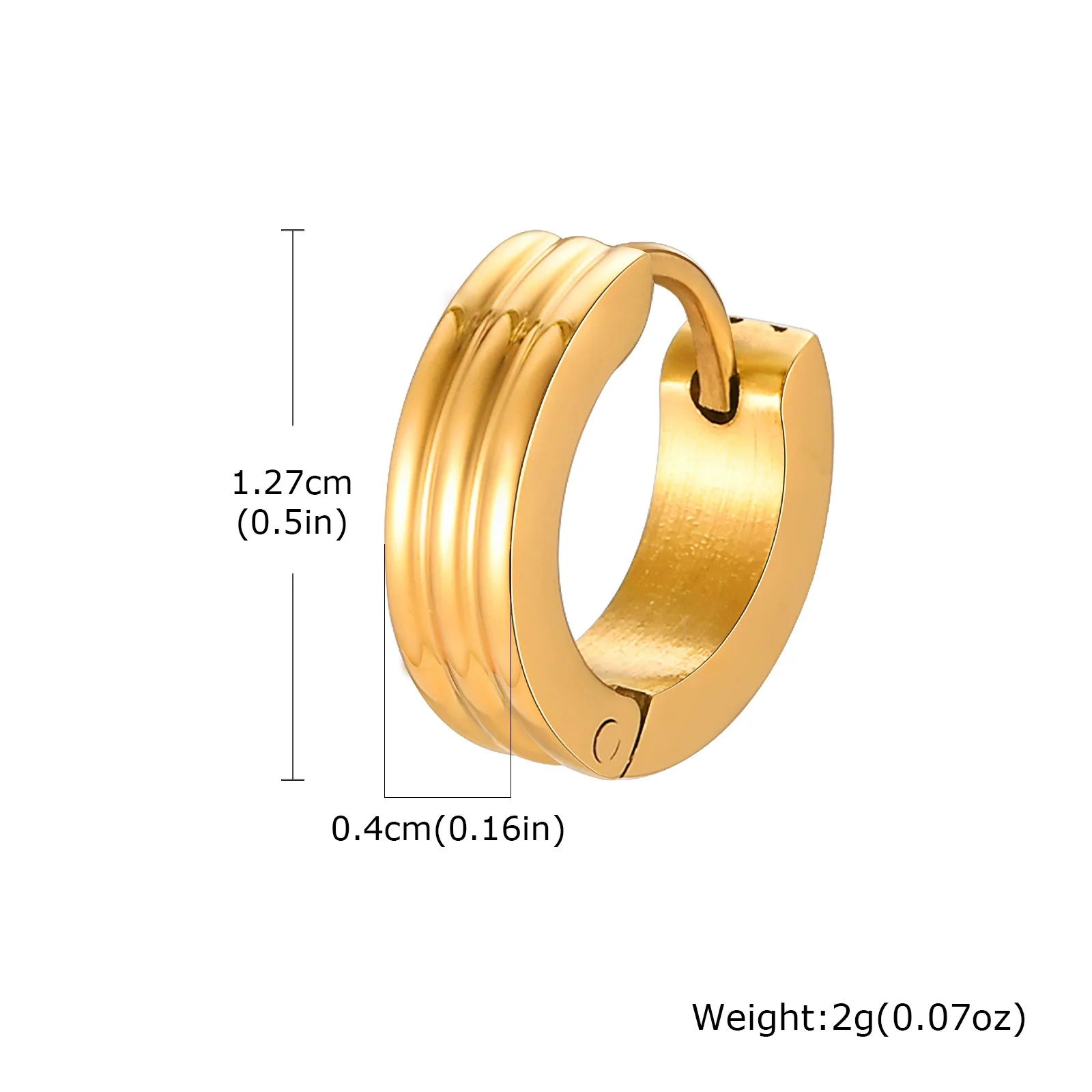 Wholesale Stainless Steel Geometric Tricyclic Men's Ear Ring Electroplated Fashion Jewelry - Image 8