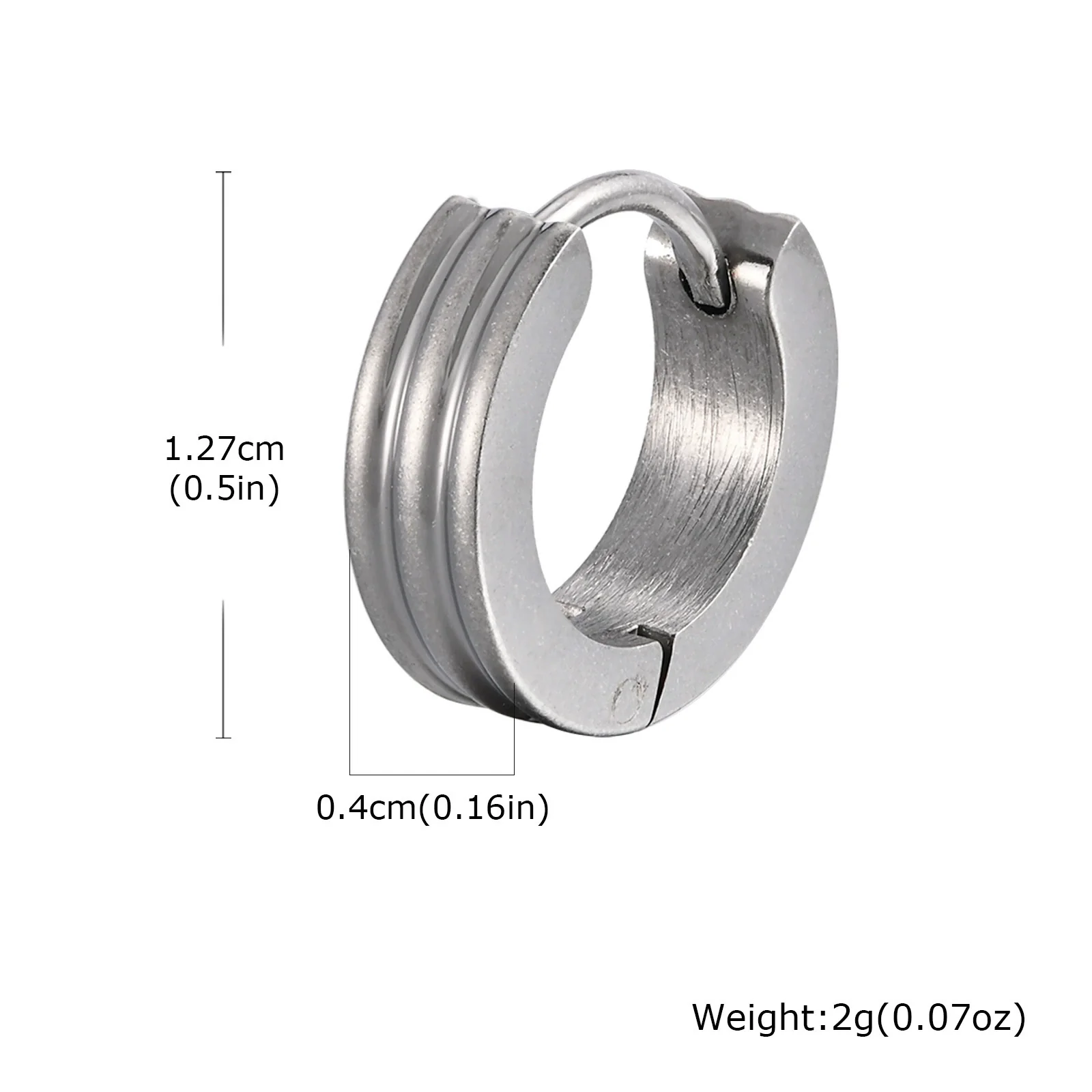 Wholesale Stainless Steel Geometric Tricyclic Men's Ear Ring Electroplated Fashion Jewelry - Image 9