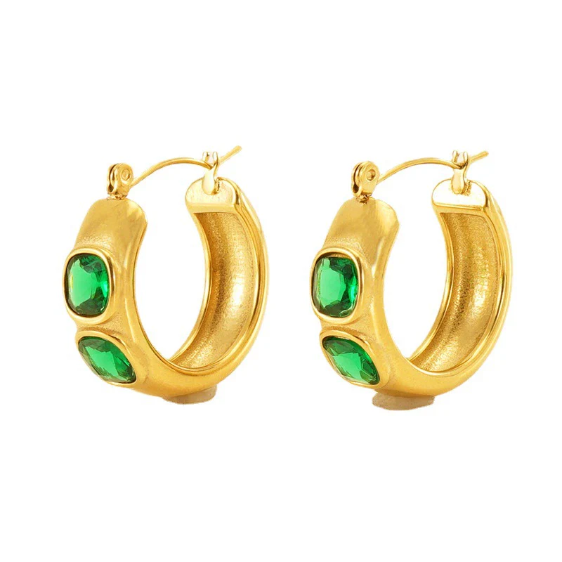 Wholesale 316L Stainless Steel Geometric Ushape Electroplated Retro Light Luxury Simple Fashion Women's Earrings - Image 5