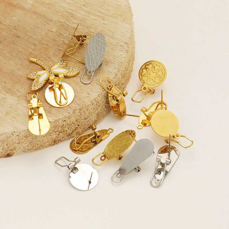 Wholesale Stainless Steel Geometric Water Drop Painting Ear Clip Jewelry - Image 3