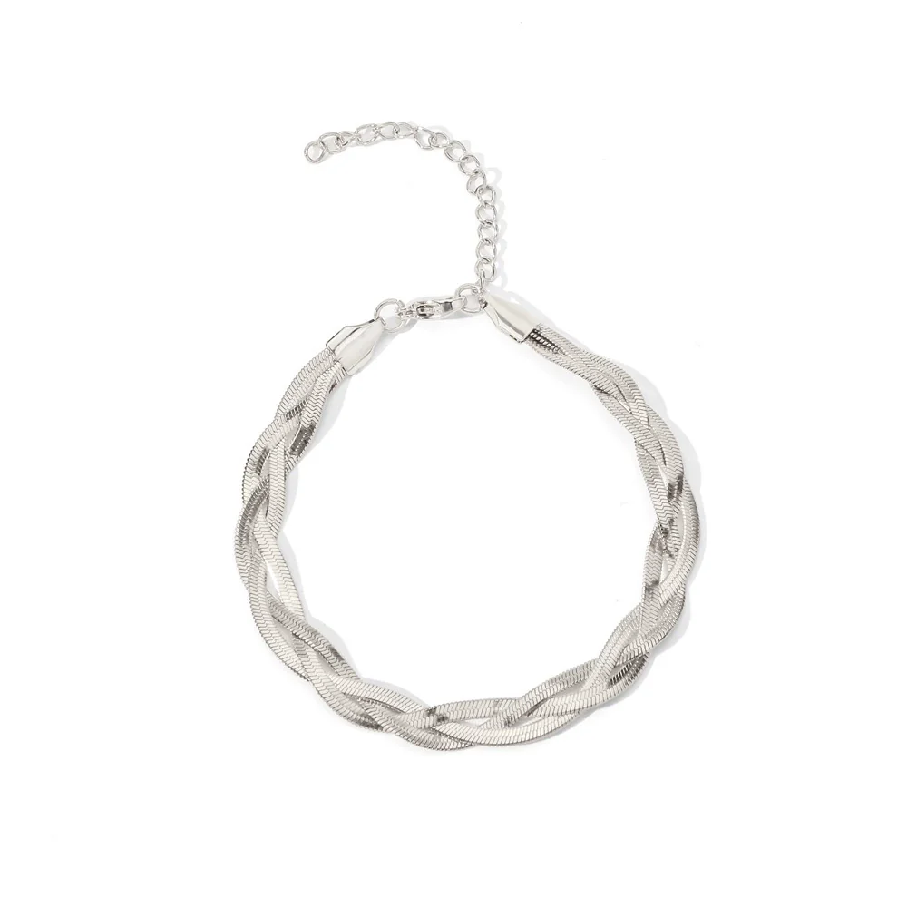 Wholesale Stainless Steel Geometric Woven Blade Bracelet Electroplated For Women And Unisex - Image 5