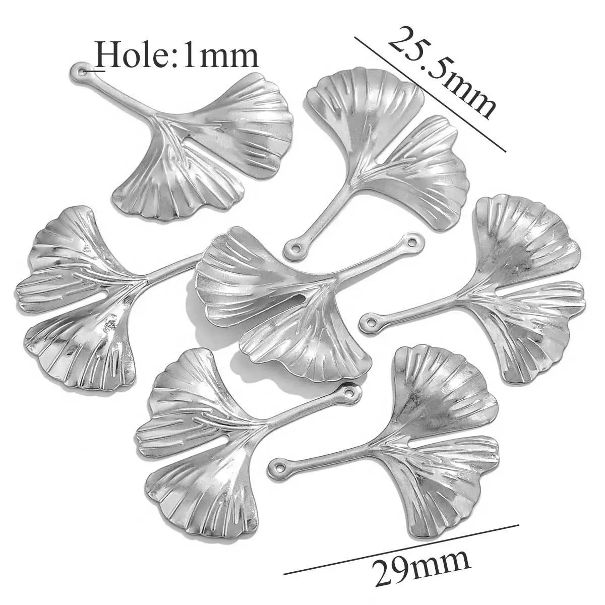 Wholesale Stainless Steel Ginkgo Leaf And Small Flower Antique Style Electroplated Earrings And Headwear Accessories Pendant - Image 8