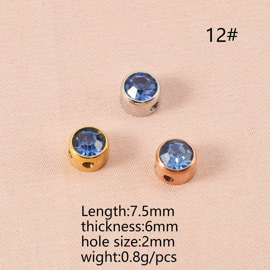 Wholesale Stainless Steel Glossy Geometric Beads Electroplated Diy Jewelry Accessories Necklace For December Birthday Stone - Image 17