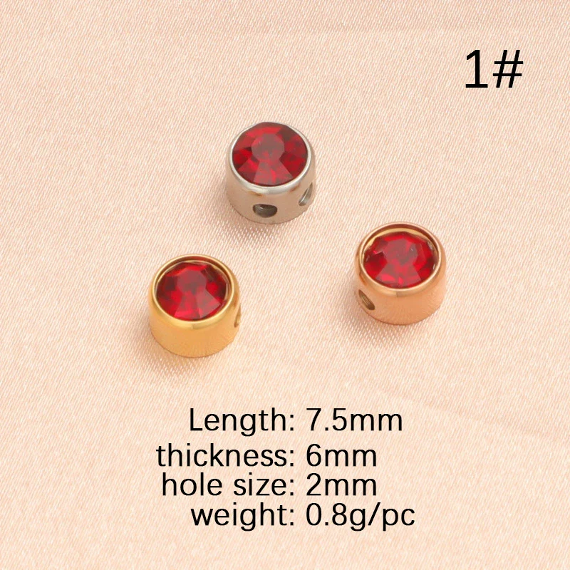 Wholesale Stainless Steel Glossy Geometric Beads Electroplated Diy Jewelry Accessories Necklace For December Birthday Stone - Image 6