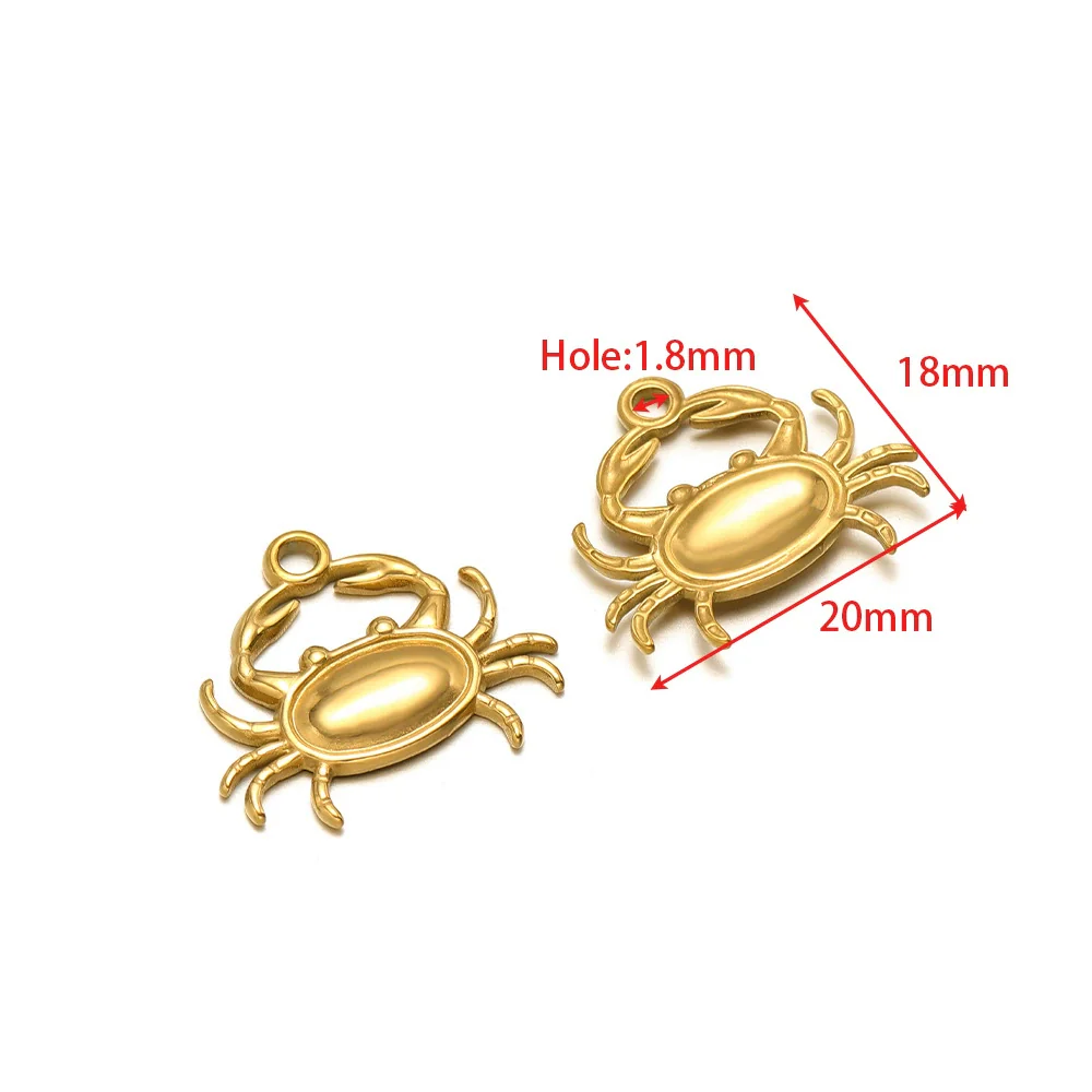 Wholesale Stainless Steel Gold Plated Crab Fish Animal Pendant For Sweater Bracelet Necklace Accessories With Shell Crab Pattern And Electroplating Process - Image 9