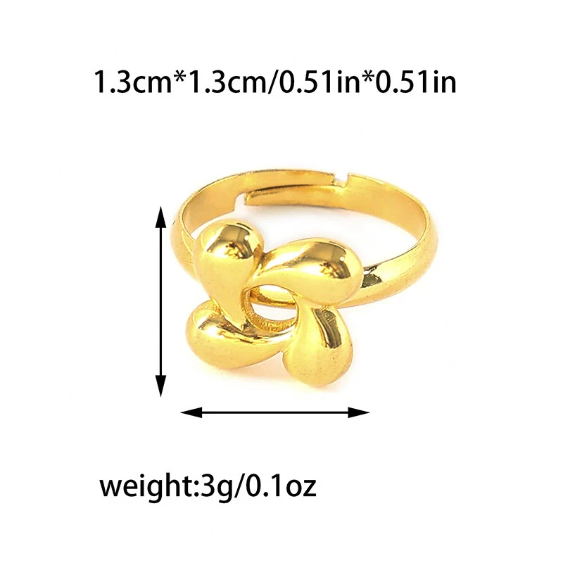 Wholesale Stainless Steel Gold Plated Five Pointed Star Fashion Ring For Women - Image 7