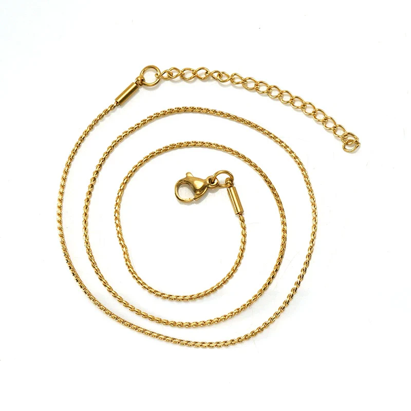Wholesale 316L Stainless Steel Gold Plated Geometric S Chain Necklace - Image 11