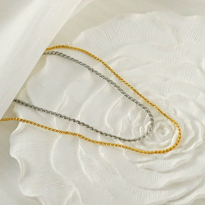 Wholesale 316L Stainless Steel Gold Plated Geometric S Chain Necklace - Image 3