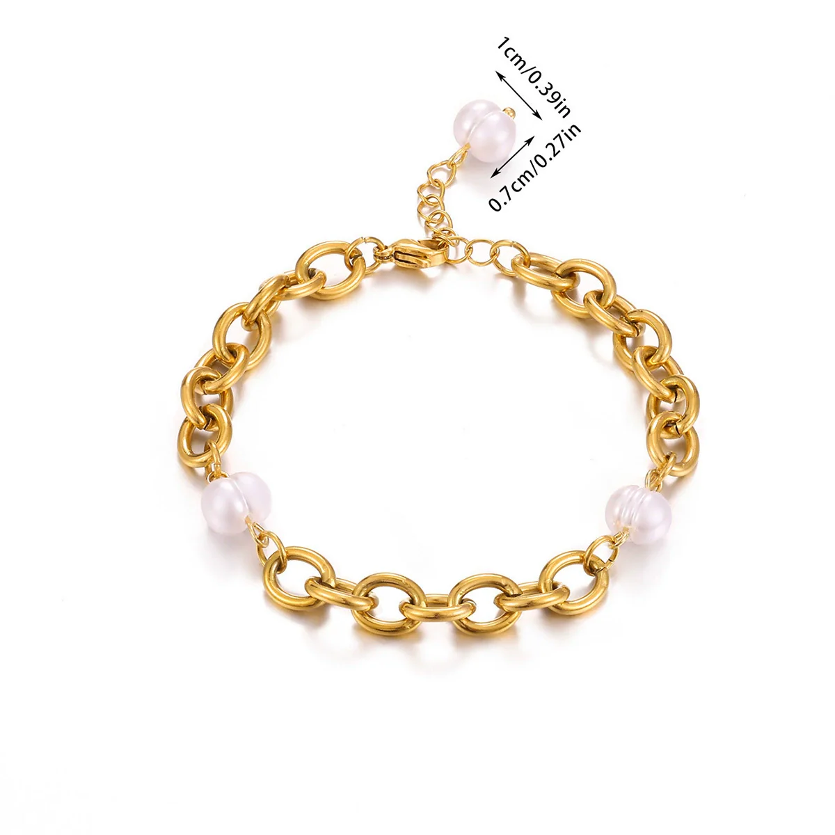 Wholesale Stainless Steel Gold Plated Geometric Simple Style Women's Jewelry Bracelet And Earrings - Image 6