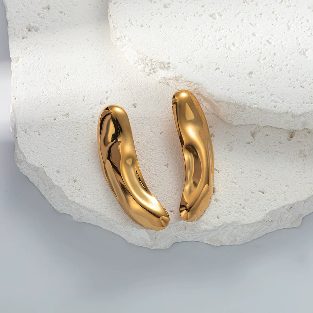 Wholesale Stainless Steel Gold Plated Personality Long Earrings With Letters Numbers Text Joker Jewelry - Image 2