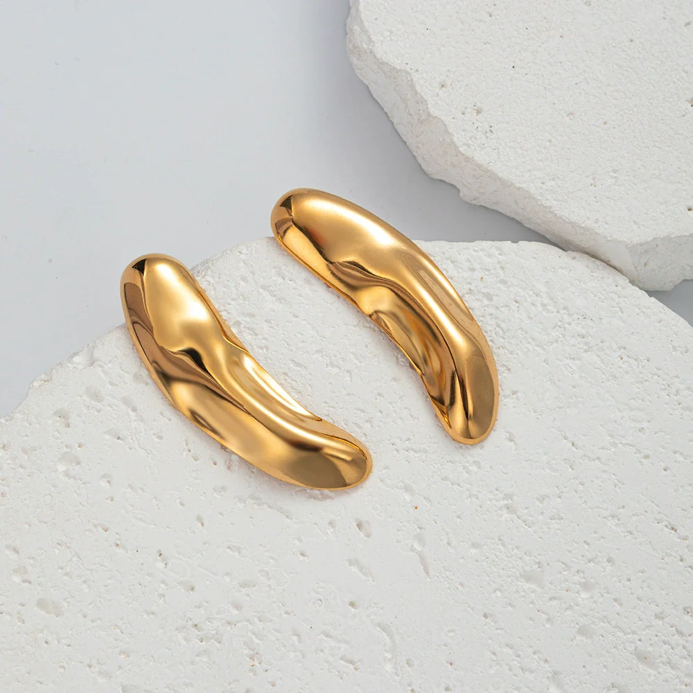 Wholesale Stainless Steel Gold Plated Personality Long Earrings With Letters Numbers Text Joker Jewelry - Image 4