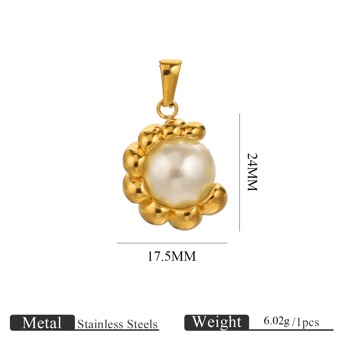 Wholesale Stainless Steel Goldplated Cshaped Imitation Pearl Pendant Jewelry - Image 10