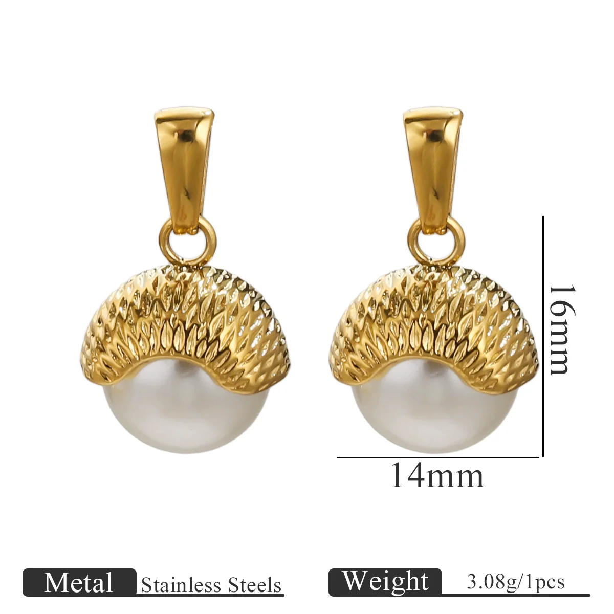 Wholesale Stainless Steel Goldplated Cshaped Imitation Pearl Pendant Jewelry - Image 13
